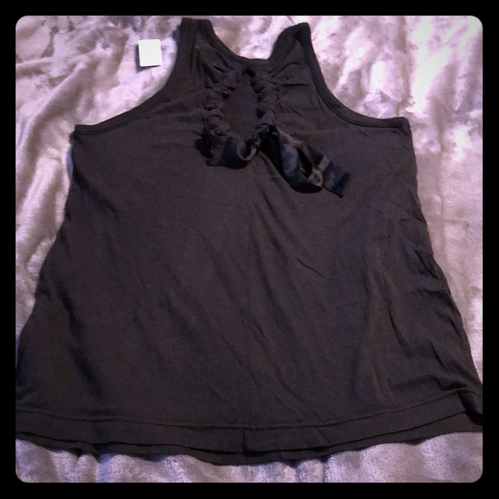 LOFT Lou & Grey Cut Out Back Tank Top Black M